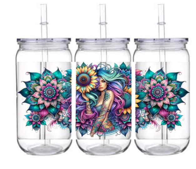 Plastic Can Tumbler 500ml - Beautiful Colourful Women