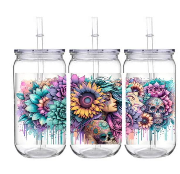 Plastic Can Tumbler 500ml - Beautiful Colourful Women