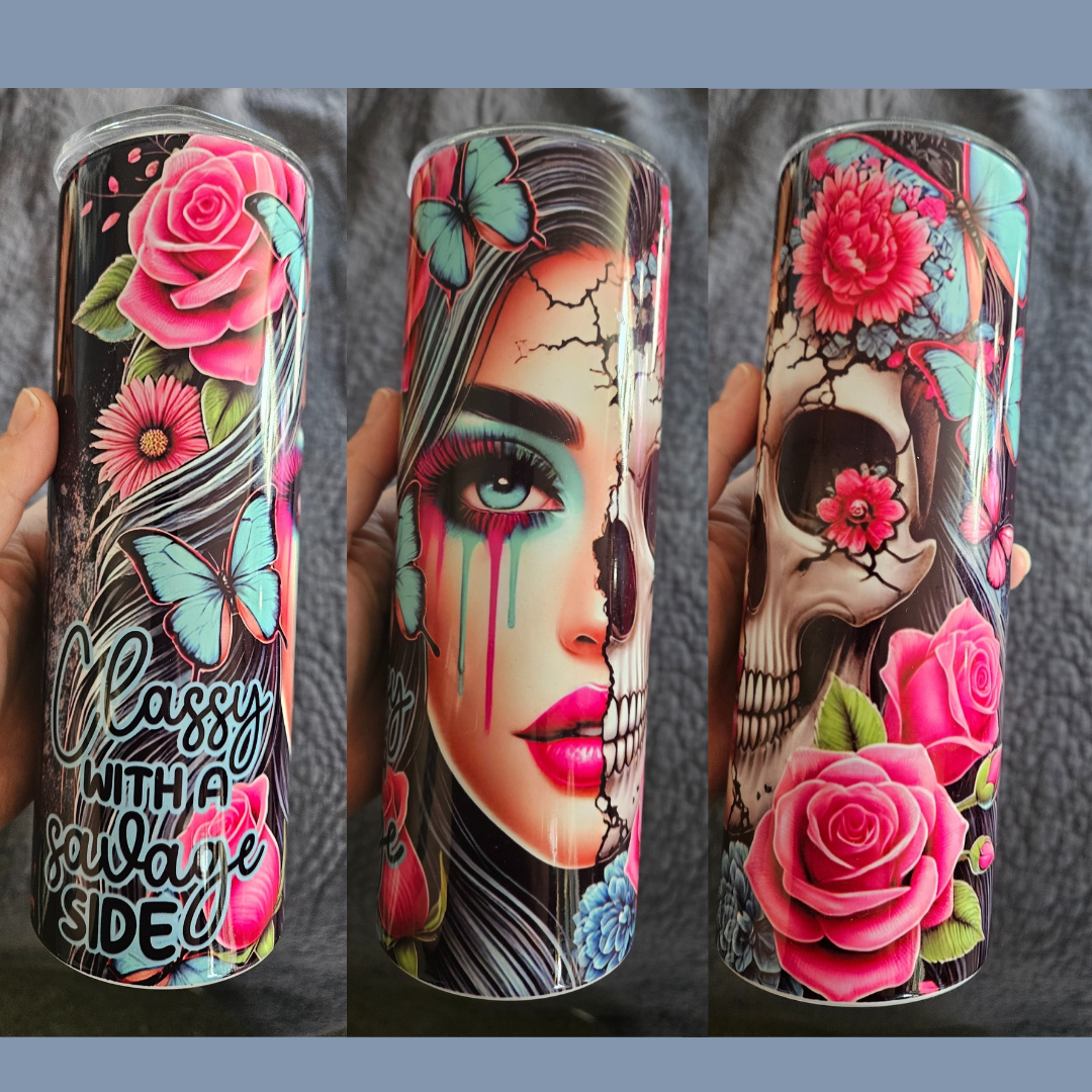 Classy skull 20oz insulated tumbler