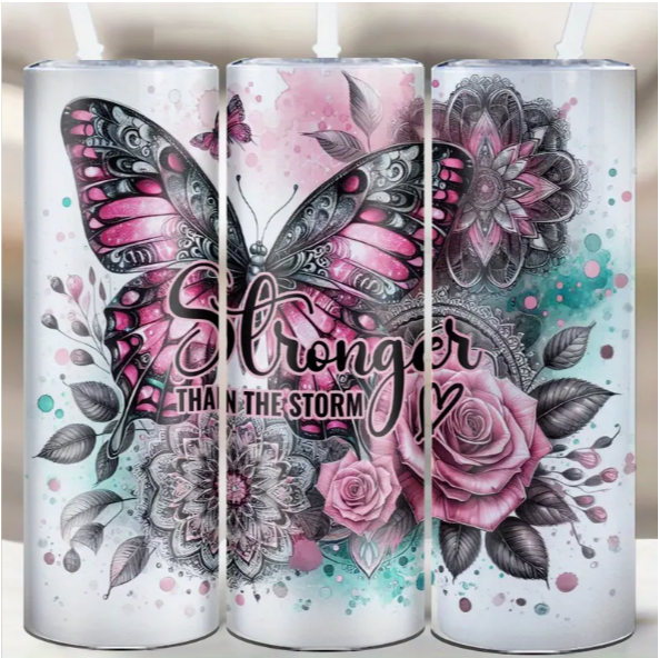 Stronger Than the Storm - Butterfly - 20oz Insulate Tumbler