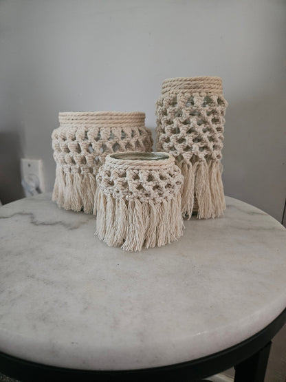 Macrame Plant Jar Set
